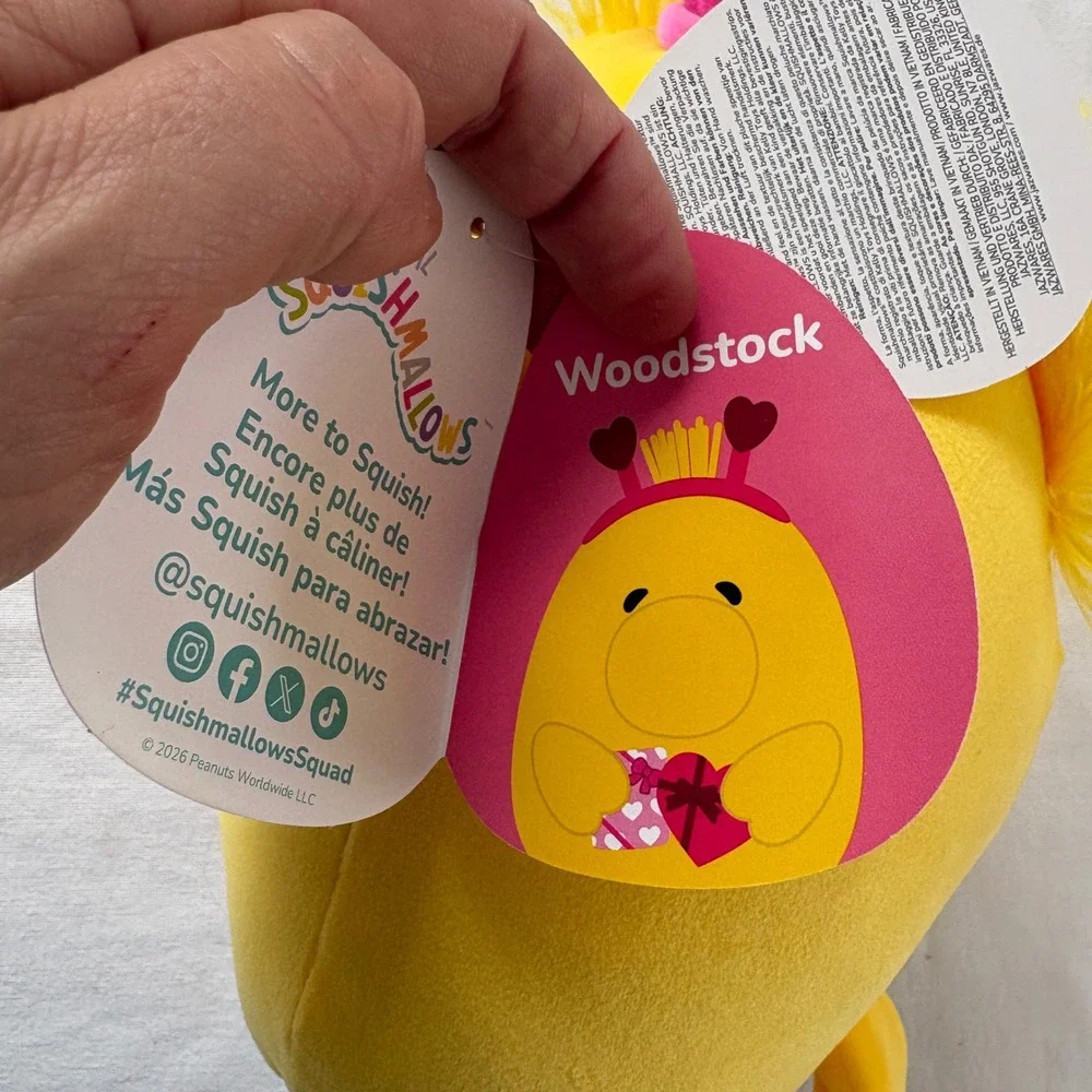 Squishmallows‎ Peanuts Woodstock Valentine 8 inch Heart Headband Plush